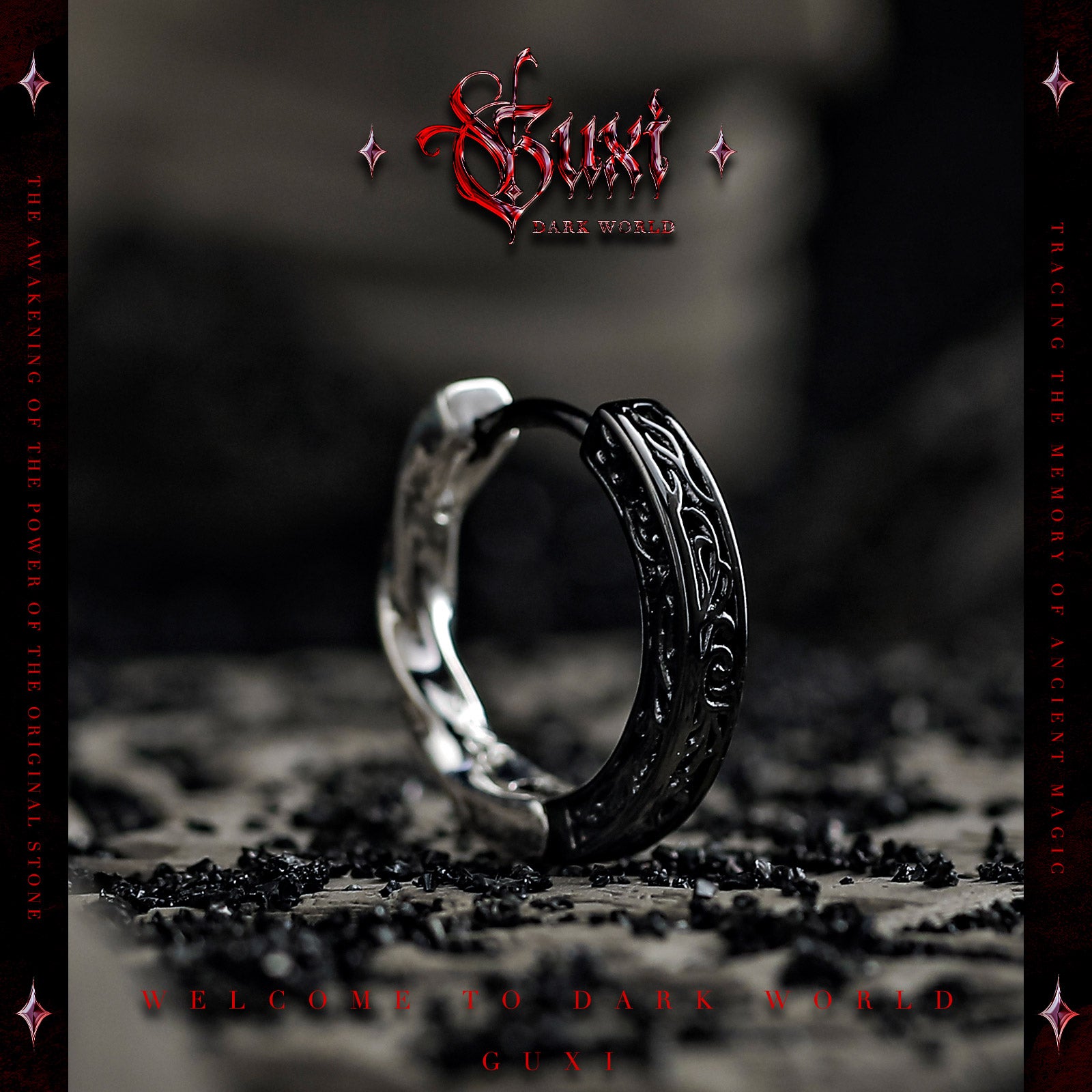 "Reincarnation"Black Earrings