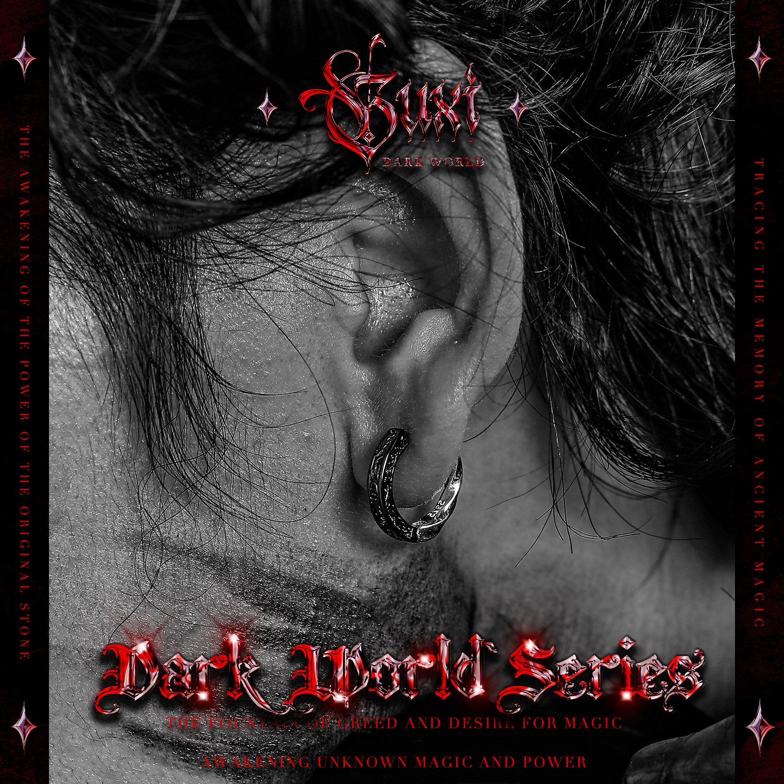 "Reincarnation"Black Earrings