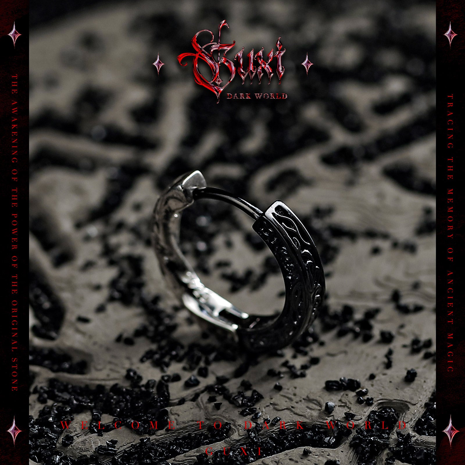 "Reincarnation"Black Earrings