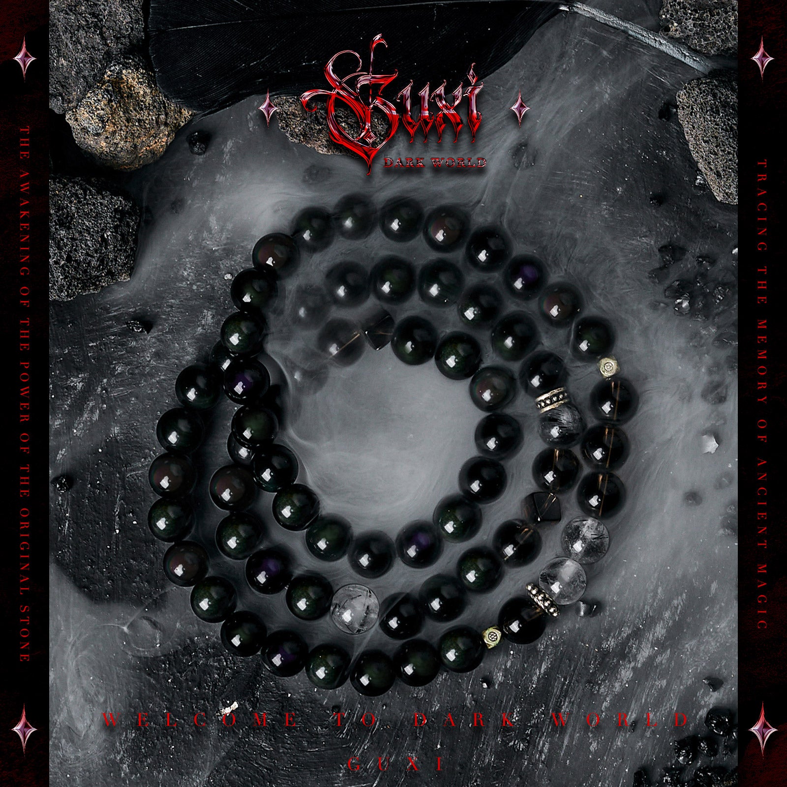 "Hunting Demons"obsidian Bracelet