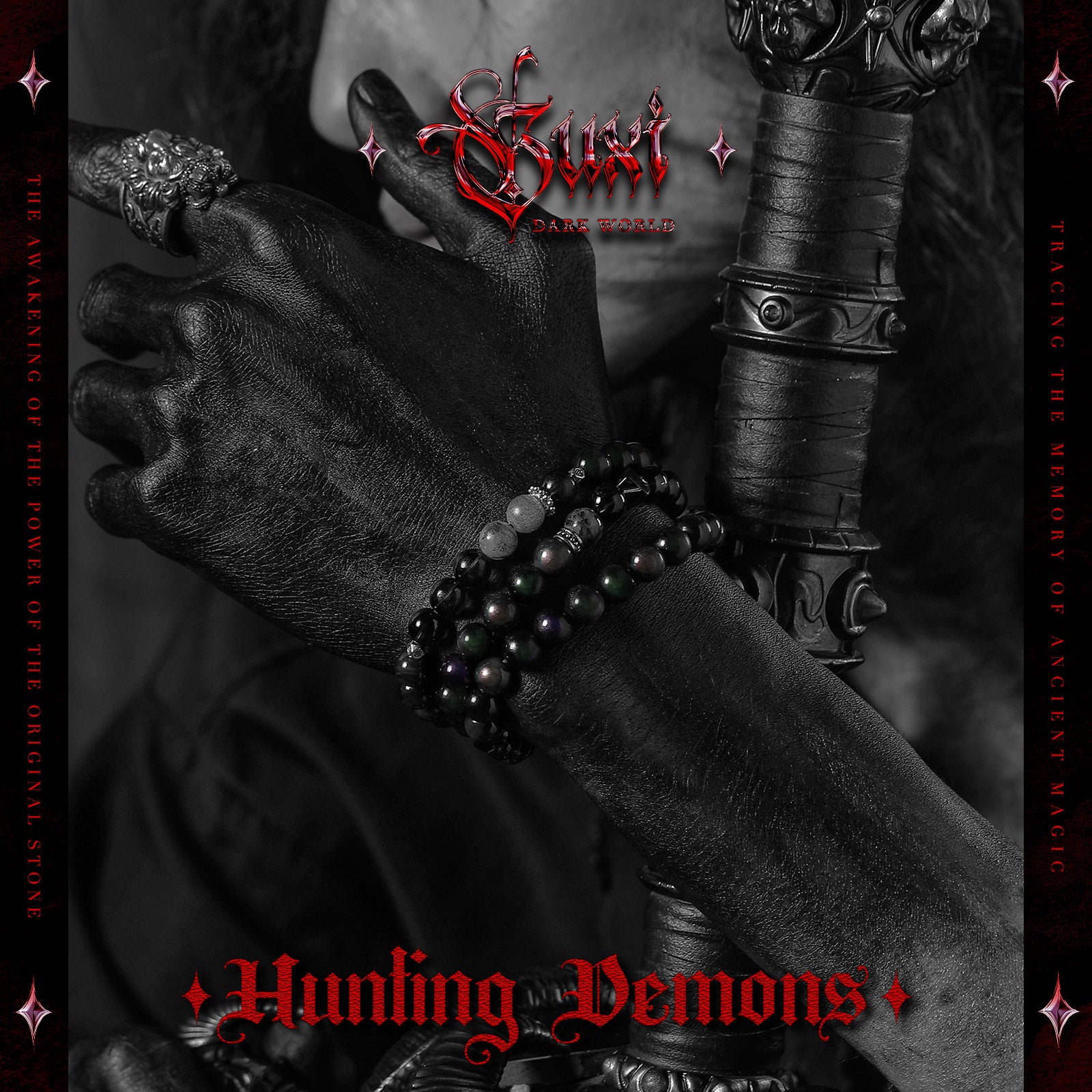 "Hunting Demons"obsidian Bracelet