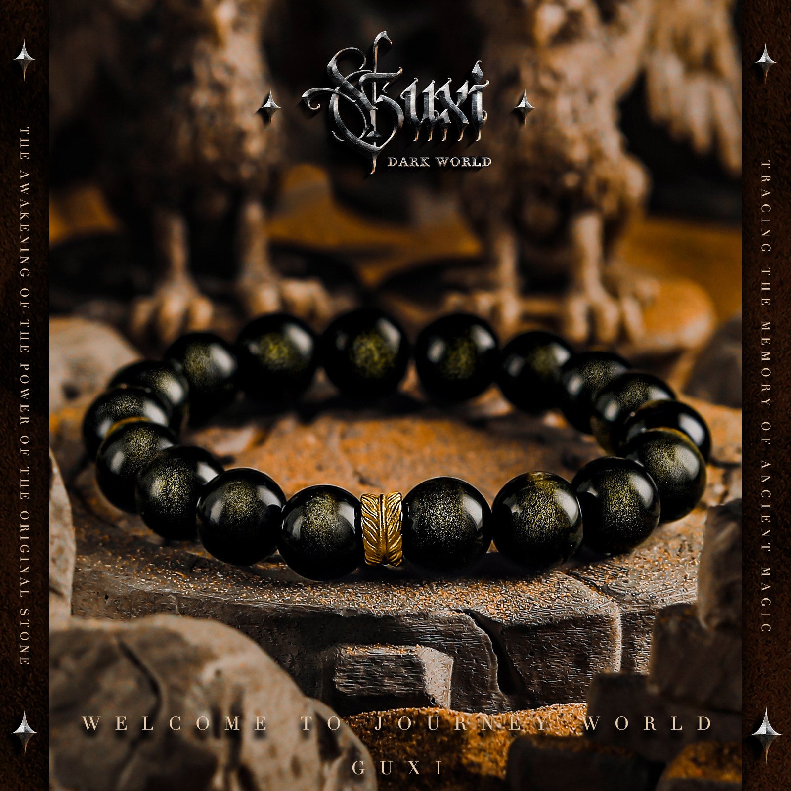 ‘'Holy Feather"golden obsidian Bracelet - My Store