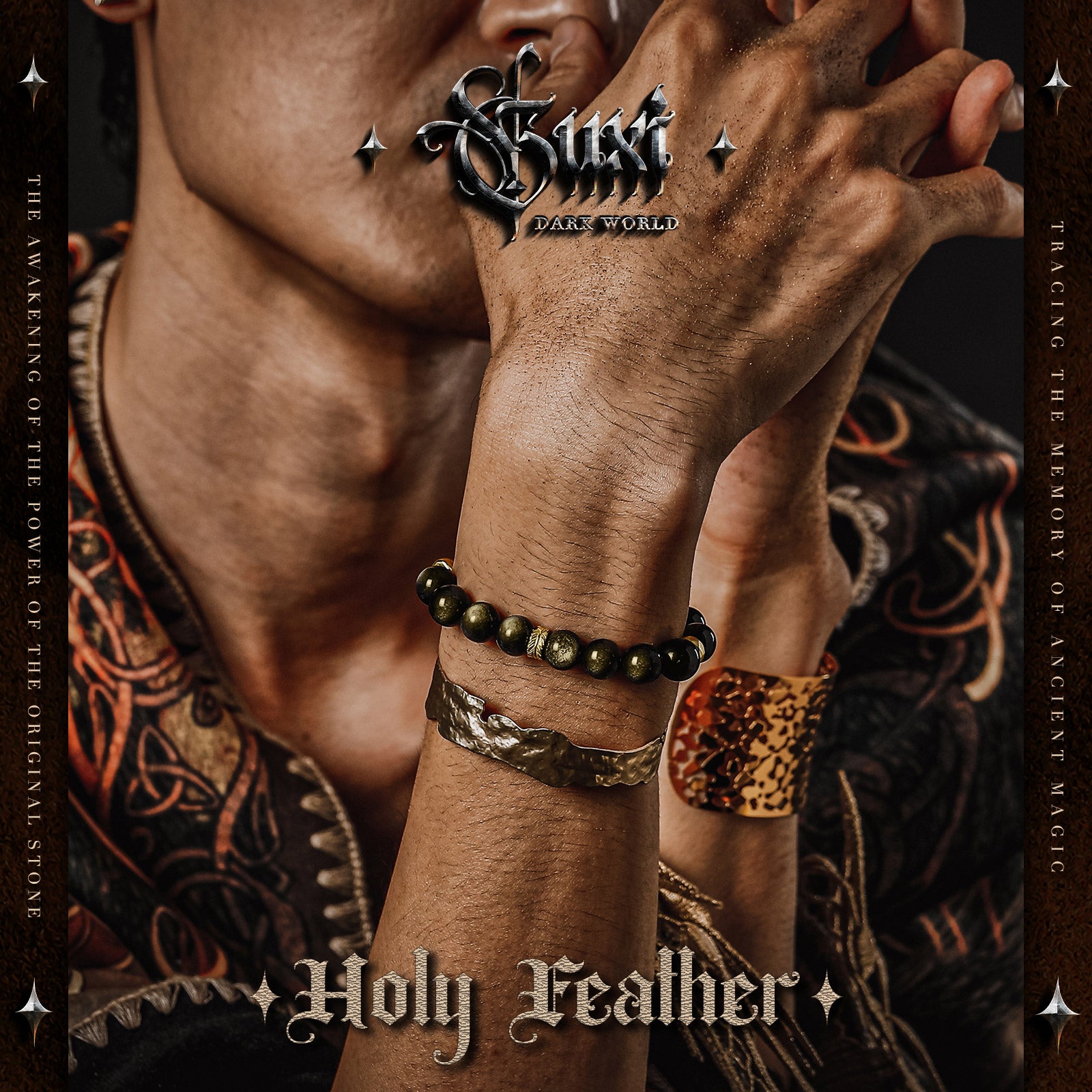 ‘'Holy Feather"golden obsidian Bracelet - My Store
