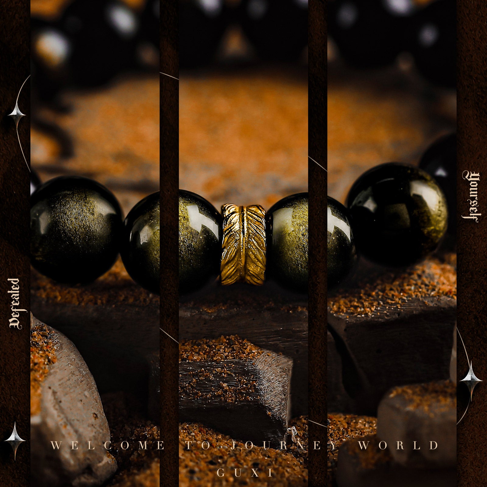 ‘'Holy Feather"golden obsidian Bracelet - My Store