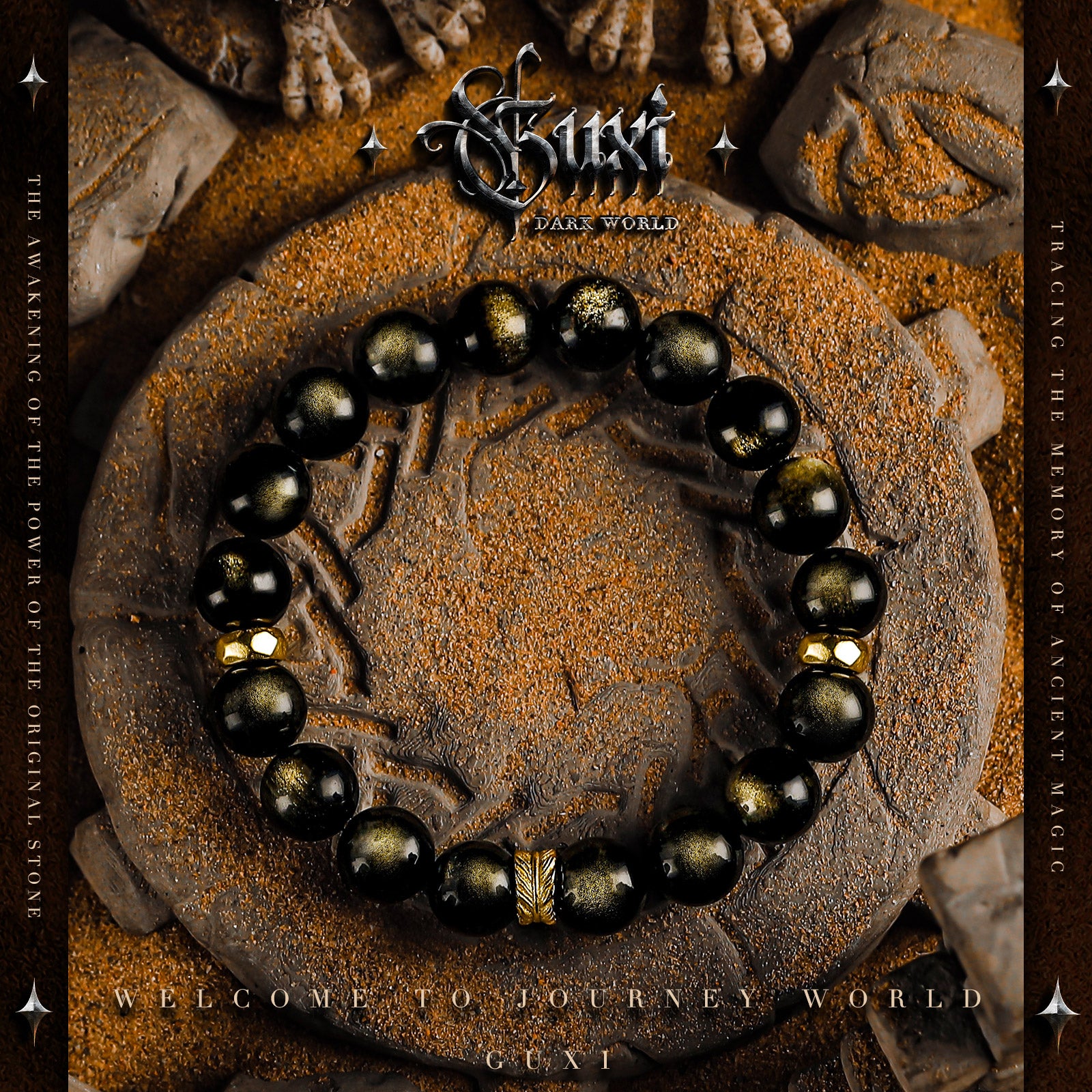 ‘'Holy Feather"golden obsidian Bracelet - My Store