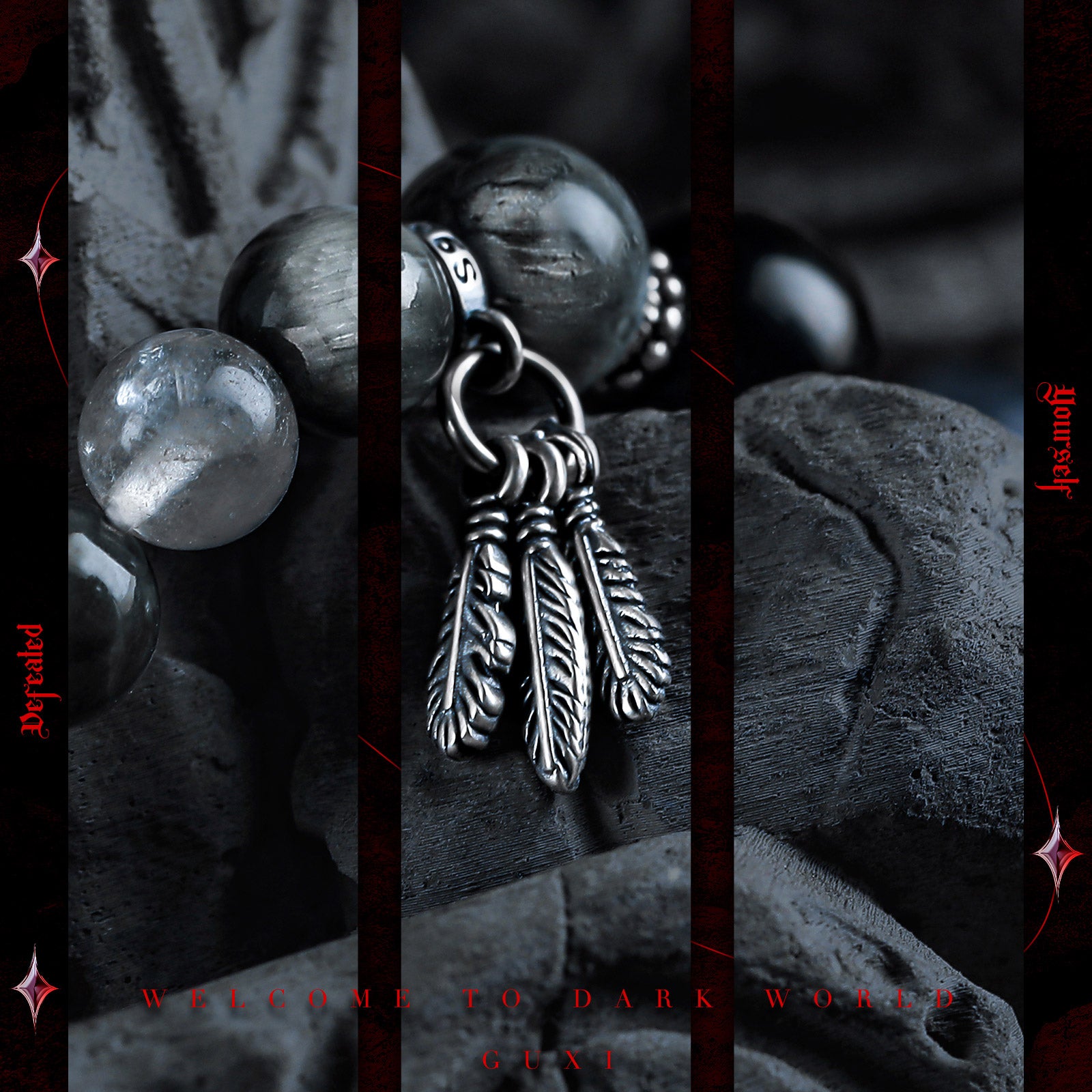 Grey Feather - Bracelets - multilayered - Shop