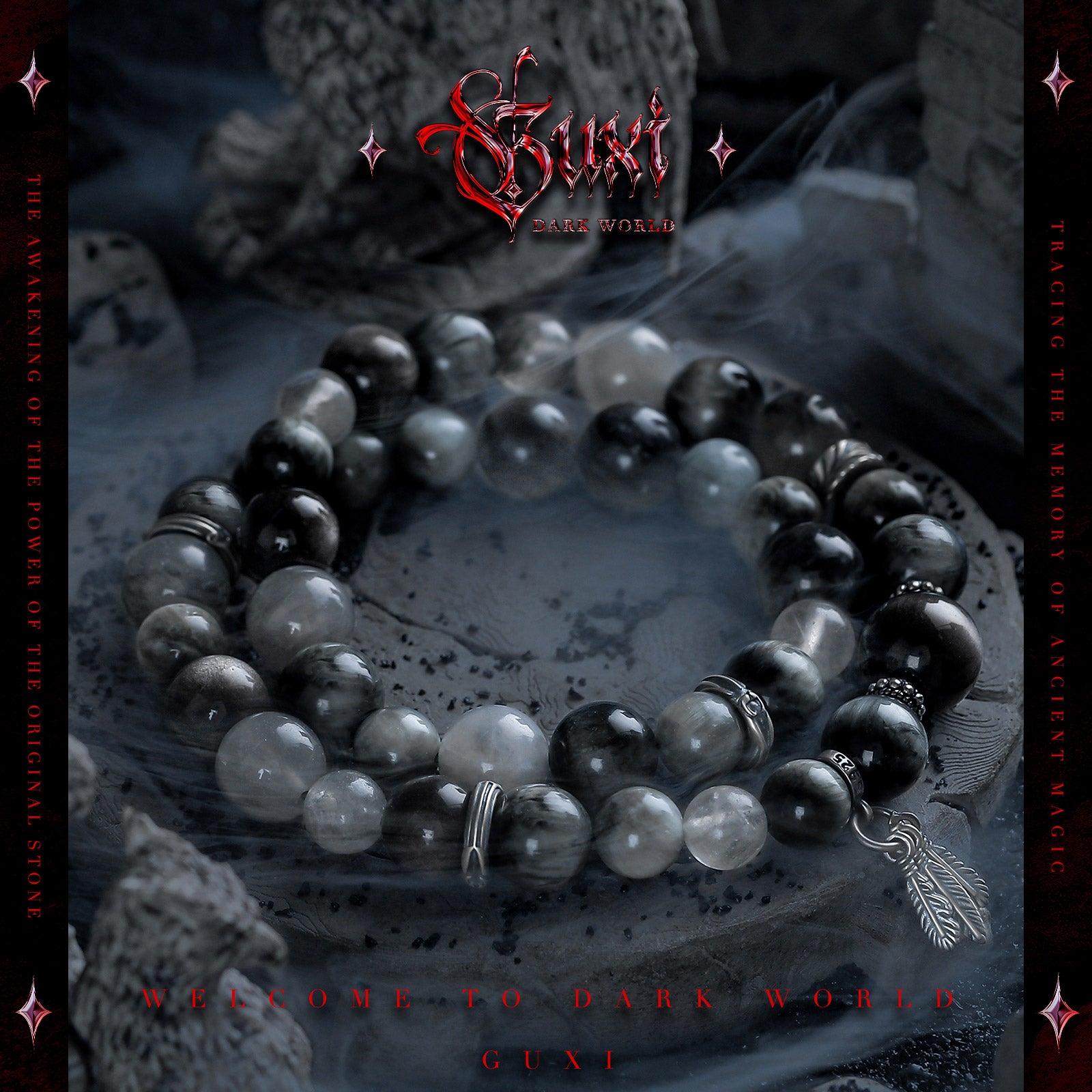 Grey Feather - Bracelets - multilayered - Shop